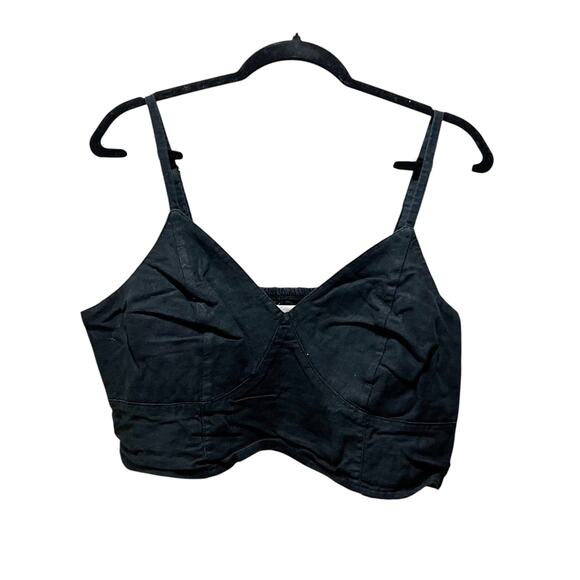 Universal Thread Black Seersucker Cropped Tank Top Crop Top Size XL - Picture 1 of 6